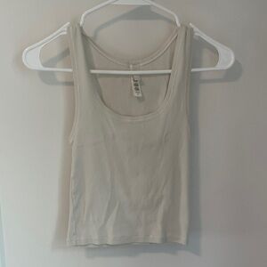 SKIMS Cream Ribbed Tank Top